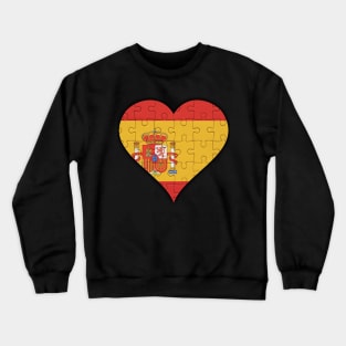 Spanish Jigsaw Puzzle Heart Design - Gift for Spanish With Spain Roots Crewneck Sweatshirt